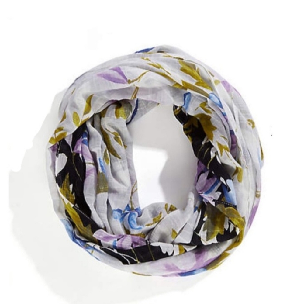 J. Jill Marble Floral Cotton Infinity Scarf NEW NWT
